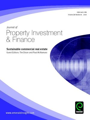 cover image of Journal of Property Investment & Finance, Volume 26, Issue 6
